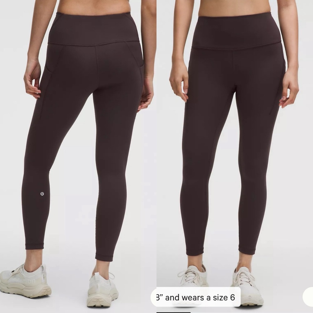 NWT Lululemon Wunder Train High-Rise Tight with Pockets 25" Sequoia Size 6
